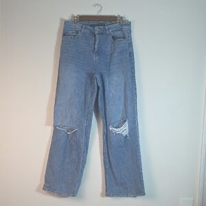 Sincerely Jules Blue Distressed Straight Leg Jeans